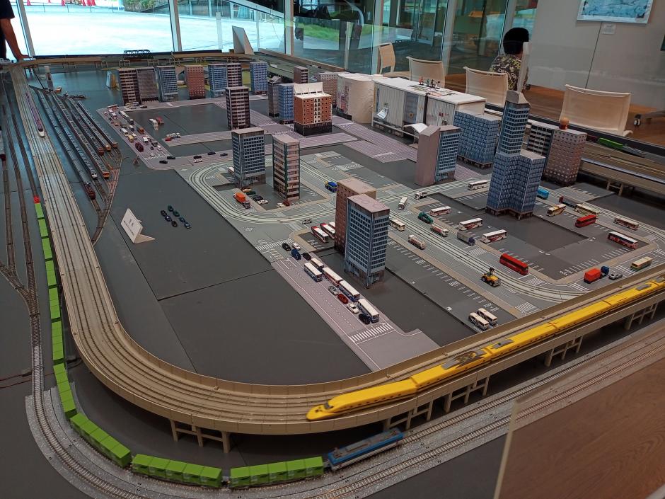 函館市電末広町界隈 市電の走る街 鉄道ジオラマ Nゲージ 展示台 函館